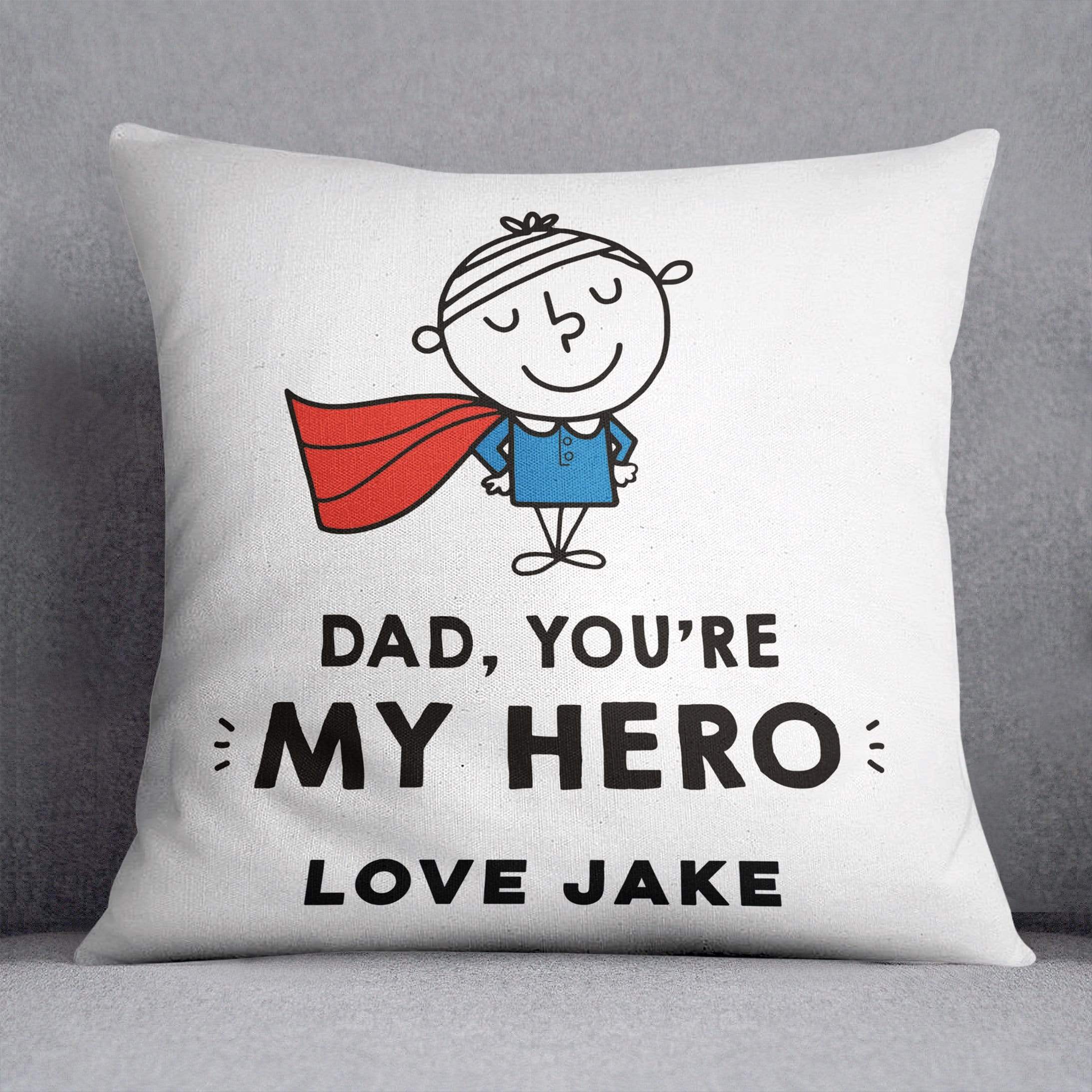 Dad You're My Hero Personalised Cushion